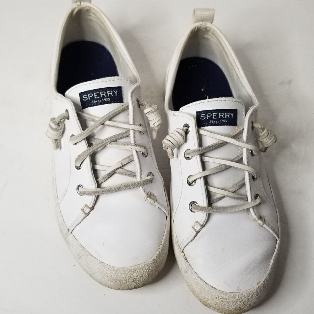 Sperry Women's size 7.5 white athletic shoes leather - Picture 2 of 4